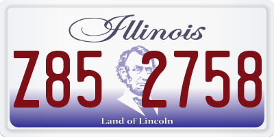 IL license plate Z852758