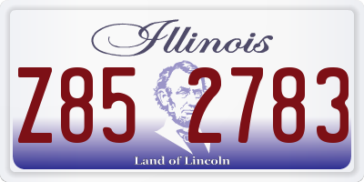 IL license plate Z852783