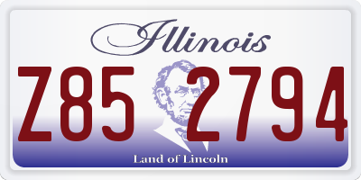 IL license plate Z852794