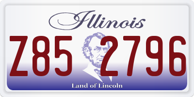 IL license plate Z852796