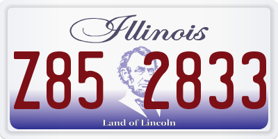IL license plate Z852833