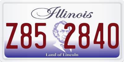 IL license plate Z852840