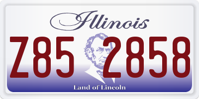 IL license plate Z852858