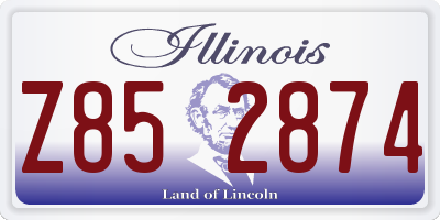 IL license plate Z852874