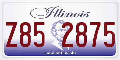 IL license plate Z852875