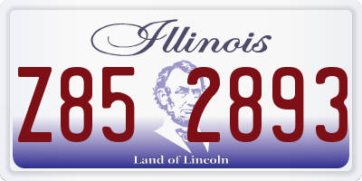 IL license plate Z852893