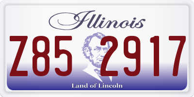 IL license plate Z852917