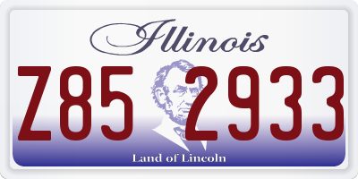 IL license plate Z852933