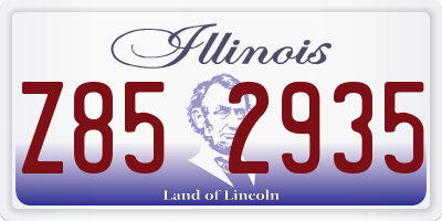 IL license plate Z852935