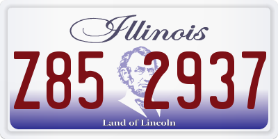 IL license plate Z852937