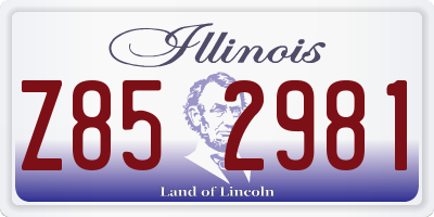 IL license plate Z852981