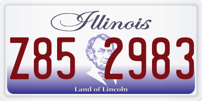 IL license plate Z852983