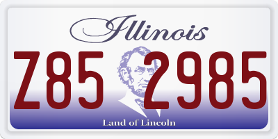 IL license plate Z852985