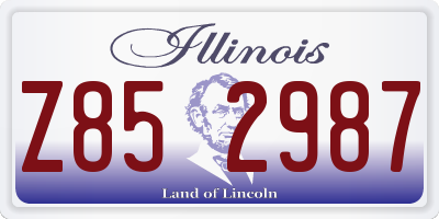 IL license plate Z852987