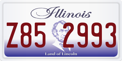 IL license plate Z852993