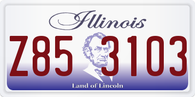 IL license plate Z853103