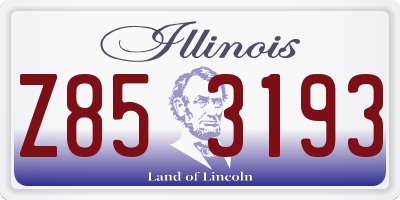 IL license plate Z853193