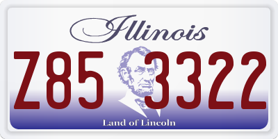 IL license plate Z853322