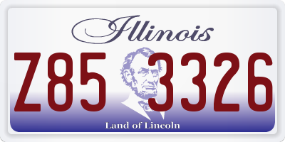 IL license plate Z853326