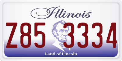 IL license plate Z853334