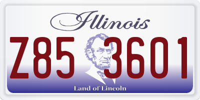 IL license plate Z853601