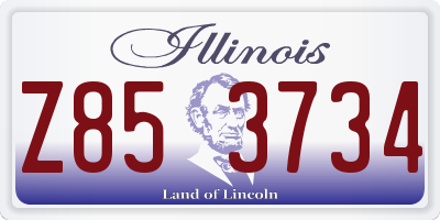 IL license plate Z853734