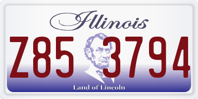 IL license plate Z853794