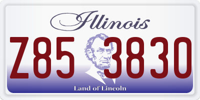 IL license plate Z853830