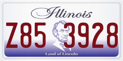 IL license plate Z853928
