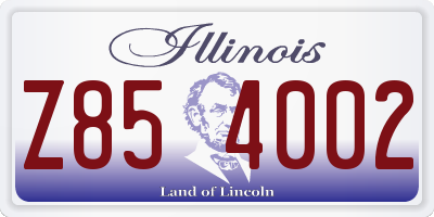IL license plate Z854002