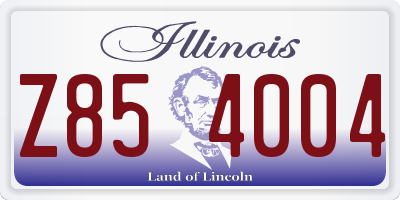 IL license plate Z854004
