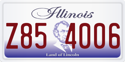 IL license plate Z854006
