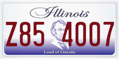 IL license plate Z854007