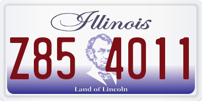 IL license plate Z854011