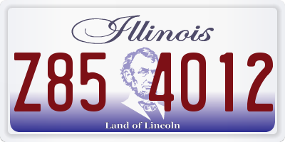IL license plate Z854012
