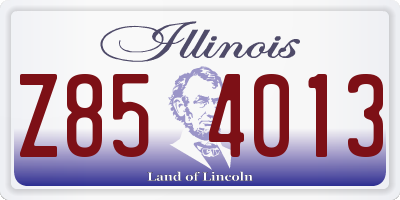 IL license plate Z854013