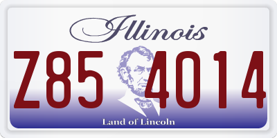 IL license plate Z854014