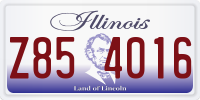 IL license plate Z854016