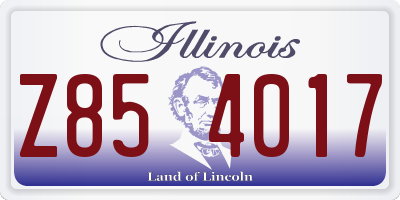 IL license plate Z854017