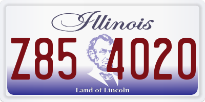 IL license plate Z854020