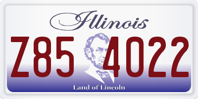 IL license plate Z854022