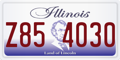 IL license plate Z854030