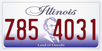 IL license plate Z854031
