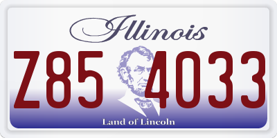 IL license plate Z854033
