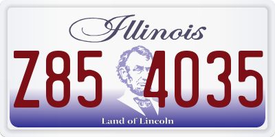 IL license plate Z854035