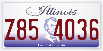 IL license plate Z854036