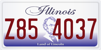 IL license plate Z854037