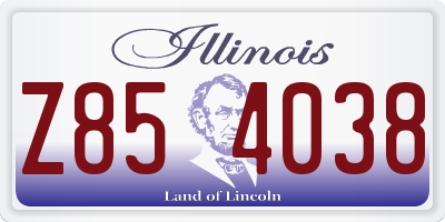 IL license plate Z854038