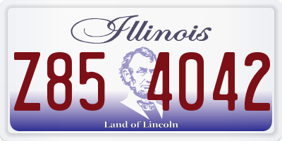 IL license plate Z854042