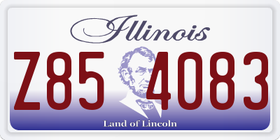 IL license plate Z854083